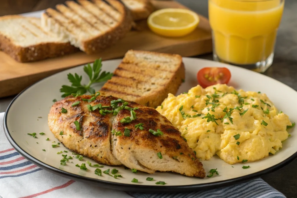 chicken and eggs breakfast