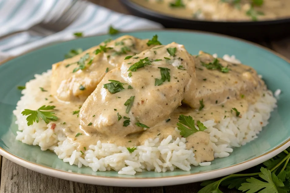 Creamy Smothered Chicken and Rice