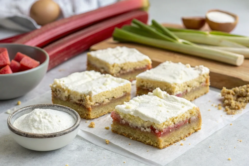 Rhubarb Bars with Cream Cheese